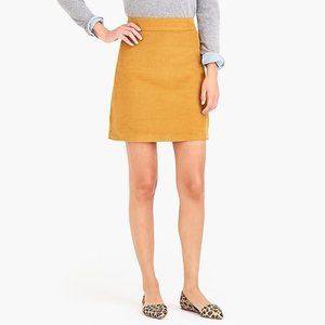 J. Crew Gold Corduroy Mini Skirt